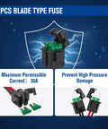 2 pcs blade type fuse from 4 Pin 12AWG DC Power Cord Cable 1M With 30A Fuse for Ham Radio Short Wave Power Supply Lead