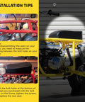 Installation guide showing steps to install upgraded mini bike seat for Predator engines on Trail 100U style rides with screws.