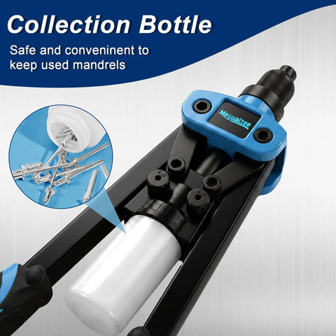 Kickass 13 Inch Manual Rivet Gun Built For The Grind With 100 Aluminum Rivets And Five Swappable Nosepieces For Gutter Repair Auto Body Work And Fabrication Ready To Roll
