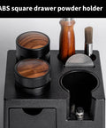 Slick Coffee Tamper Holder Portafilter Stand Tight Tamping Station Organizer For Home Baristas Built From Food Grade Abs with powder holders.