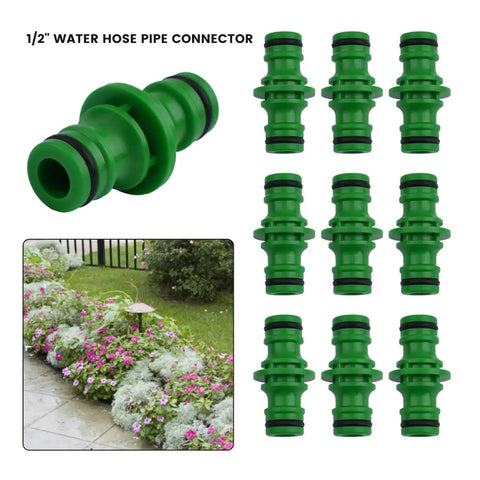 10-pack Double Male Hose Connector Quick Connect Set Durable Plastic Garden Hose Adapters With Rubber O Ring visible