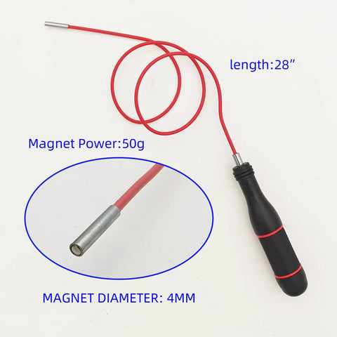 Two-Piece 28-Inch Flexible Magnetic Grabber Set With 50G 4mm And 500G 6.5mm Heads For Reaching Tight Spots, Scooping Up Keys, Bolts, Nuts And Screws In Hard-To-Reach Places, Great For Auto Shops, Home DIY, And Garage Projects
