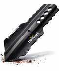 Ultralight Backpacking Trowel Shovel For Camping And Hiking, 27g Anodized Aluminum Digging Tool with serrated edges in black