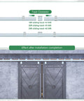 Beefy 16 Ft Exterior Box Track Barn Door Hardware Kit For Outdoor Use Heavy Duty Wall Mount Rail System for Double Sliding Doors installed.