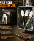 Heavy Duty Ceramic Wire Nuts Set Insanely Tough Porcelain Twist On Connectors in an electrical box with secure wire grip.