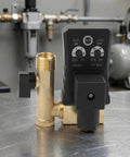 Auto Drain Valve For Air Compressor Condensate Management Electronic Timer Control Adjustable Discharge System close-up view of brass valve with timer control