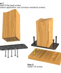 Installation diagram for Two Pack 4x4 Post Anchor Plates For Decks, Wood Fences, Mailboxes And Posts, Heavy Duty Structural Steel Post Bases