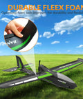 Stunt Ready To Fly 4 Channel RC Plane Ranger600 Glider showcasing durable EPP foam material with green accents.