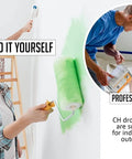 People using thick canvas drop cloth for painting pack of four pro grade 4x12 feet heavy duty canvas tarp with double stitched edges indoors