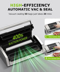 Pro Grade Heavy Duty Food Vacuum Sealer With Easy Lock Handle Built In Cutter And Bag Clip Storage Fast 135W Suction