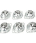One Inch Roller Ball Bearing Casters Six Pack With Seventy Pound Capacity Each Durable Galvanized Steel Design for carts and tables.
