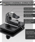 Beefy Workhorse 3/8 Inch Bolt On Tractor Bucket Grab Hook Grade 70 Forged Steel, 2 Pack With Backer Plate And Rubber Pads, structure details