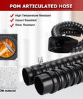 Heavy Duty Flexible Dust Collection Arm With Smoke Exhaust Hood For Industrial And Lab Setup Featuring Rock Solid Pom Build and articulated hose.