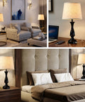 Table Lamps Set Of 2 With Touch Control And USB Ports, 3 Way Dimmable Bedside Lamps in living room and bedroom setting.
