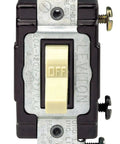 20-Amp 120/277-Volt Toggle Single-Pole AC Quiet Switch, Commercial Grade Grounding, Ivory Finish, CS120-2I, Workhorse Wall Switch for Lighting Circuits and Electrical Panels, front view