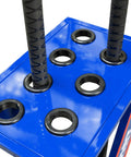 Heavy-Duty Lag Pole Storage Rack With Steel Z-Frame Organizer Stand showing top view of pole slots