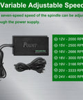 Power adapter for Compact Benchtop Drill Press For Home Crafts And Jewelry Making, Ultra Quiet 7 Speed Drill With B10 Chuck, speed settings visible