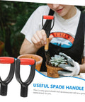 Woman using D Shaped Shovel Handle Replacement With Easy Install For Snow Shovels And Rakes Palm Friendly Ergonomic Grip Durable Lightweight Handle Upgrade Fits Most Shovel Shafts Simple To Attach And Use to plant a succulent.