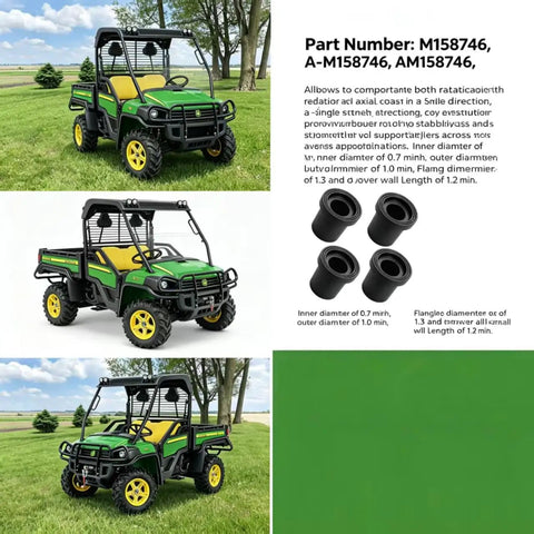 Built Tough Upper And Lower A Arm Suspension Bushings Kit For John Deere Gator XUV 625i 825i 855d with black flanged sleeves.