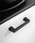 2 Pack Matte Black Kitchen Cabinet Handles Center To Center 6.3 Inch installed on white cupboard