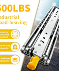 Heavy Duty Locking Drawer Slides Full Extension Side Mount Runners Rated For A Drop Dead Solid 500 Pound Load Built Tough Steel Tracks
