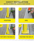 Installation guide steps for Knockout Yellow Steel Bollard Post Forty Eight Inches Tall Five Point Five Inch Diameter Pipe.