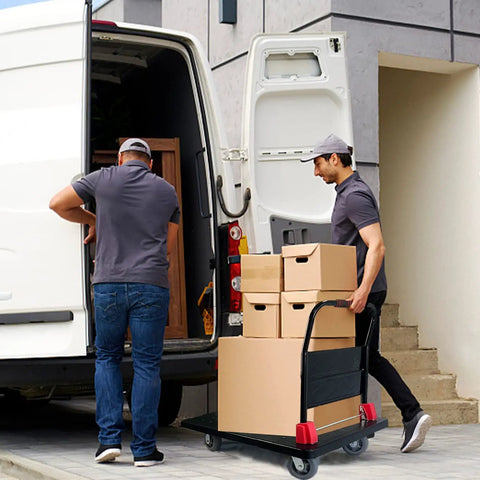 Heavy Duty Folding Platform Cart, 1600 Lbs Capacity, moving boxes from van, spacious dolly with 6 inch swivel wheels.