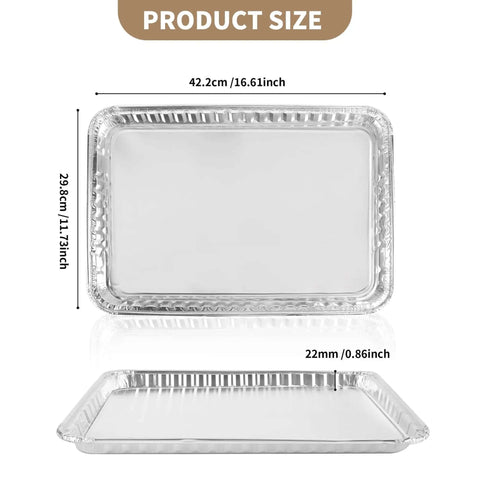 24 Pack Aluminum Disposable Cookie Sheets 16 By 11 Inch For Baking And Roasting Grilling Pans Nonstick Oven Safe Tray sizes