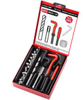 KUNGJUER M8x1.25 helicoil thread repair kit in red carry case; 25-piece set with HSS drill bits