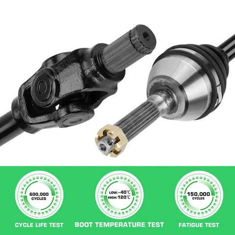 Close-up of Beefy Front CV Axle Set For Polaris Sportsman 400 500 600 700 4x4 ATV Replacement Half Shaft 4340 Chromoly