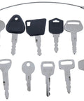 12 Key Forklift Master Key Set With Ignition Keys For Yale Cat Komatsu Doosan Nissan Hyster JCB Volvo Mitsubishi And More On One Ring For Easy Access And Quick Starts, 12 metal keys