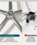 Comparison of all-in-one metal frame base vs metal-plastic base of Ergonomic Leather Office Chair With Adjustable Headrest And Footrest