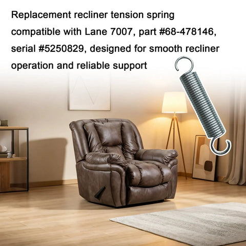 Heavy Duty Recliner Tension Spring 2 Pack Premium Replacement For Lane 7007 Furniture Care next to recliner chair in living room.
