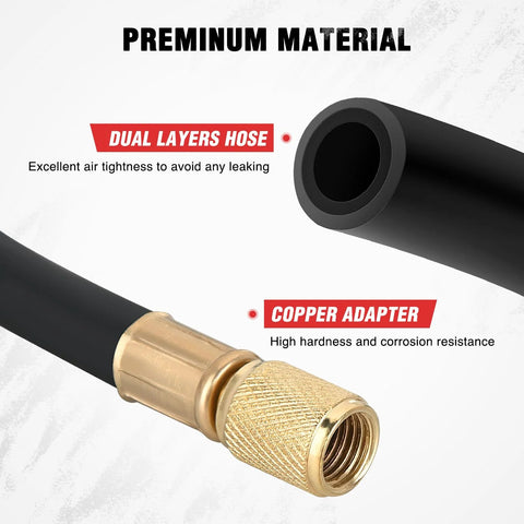 Nilight fuel pressure tester kit with copper quick-connect hose adapter and black dual-layer hose