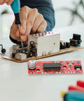Hand soldering near Plug And Play Easydriver Stepper Motor Driver Control Module For 4 6 8 Wire Motors with 150mA to 750mA per phase