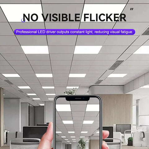 VOGHMOLD 9W Square LED Recessed Light, 720LM Frameless Downlight AC85-265V Spotlights Cut Φ45-70mm ceiling lighting, office view.