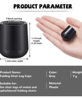 Close-up of Seven Eighths Inch Folding Chair Leg Caps Set Heavy Duty Plastic Floor Protectors in hand showing size details.
