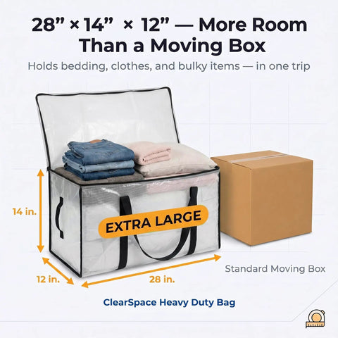 Oversized Moving Bags With Backpack Straps Heavy Duty Storage For Moving Dorms And Home Use Ultra Large 27 By 11 By 15 Inches 86 Liters 6 Pack