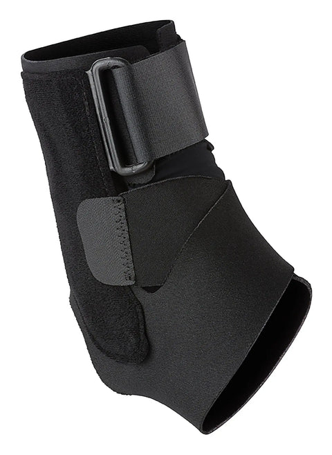 Deluxe Ankle Stabilizer With Adjustable Support In Black 1 Pack shown with three-strap design and side stabilizers