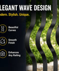 Elegant wave design of Heavy Duty Weather Resistant Deck Baluster Kit Rock Solid Cast Iron Railing Posts, 32 inches.
