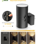 L LOHAS LED plug-in night light, black, dusk-to-dawn sensor, 0-100LM dimmable, wall-mounted, 2-pack