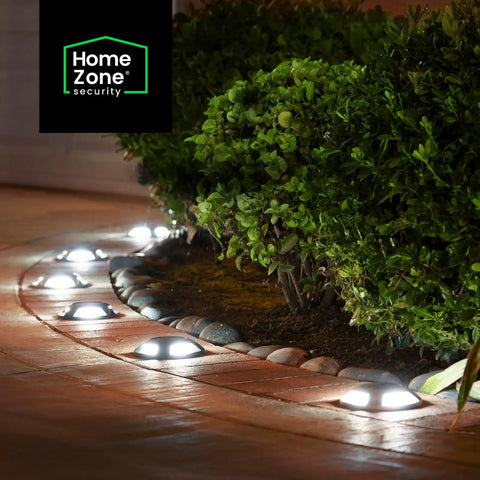 Solar Deck Lights 4 Pack Outdoor With Auto On Sensor Waterproof Weather Resistant 40 Lumens Total illuminating garden path