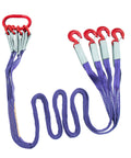 Beefed Up Heavy Duty 10Ft Polyester Lifting Sling With G80 Hooks And Rings, 4 Ton Capacity, 6 To 1 Safety Factor, Heat Treated And Painted