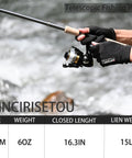 Close-up of angler using Two Piece Carbon Fiber Spinning Rod And Reel Combo With 12 Plus 1 Shielded Bearings near water