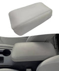Center Console Armrest Cover Upholstery For Hyundai Sonata 2015-2019, installed custom fit vinyl leather with French double stitching, gray