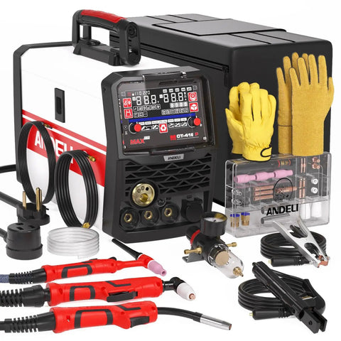 Six In One Plasma Cutter And Welder Combo With Dual Voltage 110V/220V, Pulse MIG And HF TIG, Stick, Flux Core And Cut, 2T/4T Modes