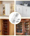 Heavy Duty Hidden Door Hinges 2 Pack With Matching Structural Screws Sleek Zinc Alloy Concealed Hardware Kits on furniture and shelves.