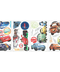 Disney Pixar Cars 2 Peel And Stick Wall Decals featuring Lightning McQueen and friends, removable vinyl for smooth surfaces.