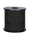 Retro Style Twisted Cloth Covered Wire 50Ft 18 Gauge 2 Conductor Vintage Fabric Lamp Cord Black For Pendant Lighting And DIY Projects Ultra Durable PVC Insulation on spool