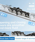 Heavy Duty Hidden Sliding Barn Door Hardware And Track For 30 To 47 Inch Doors, Floating Wall Mounted Invisible Sliding Door System